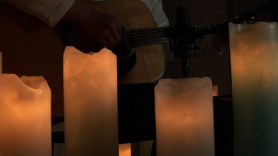 Healing guitar and candle music Front Cover
