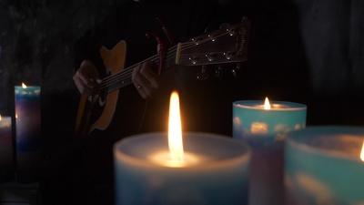 Super sleep guitar and candles Front Cover