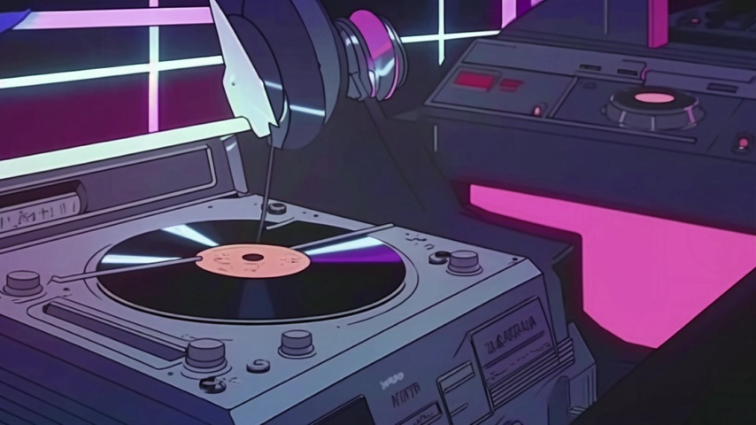 Animation Still - Record Player | Music illustration, Aesthetic anime, 90s  anime