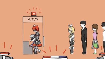 Rin-chan is forced to wait at the ATM (feat. KAGAMINE RIN) Front Cover