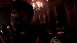 The chandelier is swinging