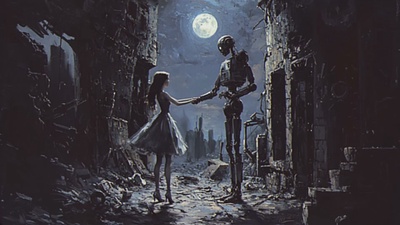 Waltz of the human machine on a moonlit night - with colza milieu Front Cover