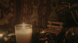 A moment of listening to guitar background music in the living room at night.